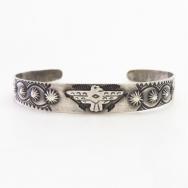 Antique T-bird Applique & Concho Repouse Row Cuff  c.1930～