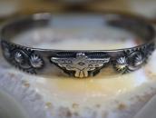 Antique T-bird Applique & Concho Repouse Row Cuff  c.1930～