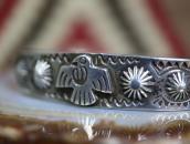 Atq Stamped T-bird Applique & Concho Repoused Cuff  c.1930～