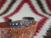 Atq Stamped T-bird Applique & Concho Repoused Cuff  c.1930～