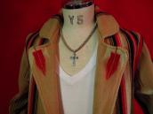 Vintage Fine Silver Beads Necklace w/Cross Fob