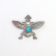 Atq Zuni or Navajo Knifewing Shaped Small Pin w/TQ  c.1930～