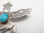 Atq Zuni or Navajo Knifewing Shaped Small Pin w/TQ  c.1930～