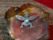 Atq Zuni or Navajo Knifewing Shaped Small Pin w/TQ  c.1930～