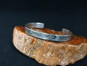 Antique 『ON BOOK』 卍 & Arrows Stamped Silver Cuff c.1930