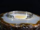 Antique 『ON BOOK』 卍 & Arrows Stamped Silver Cuff c.1930