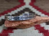 Antique 『ON BOOK』 卍 & Arrows Stamped Silver Cuff c.1930