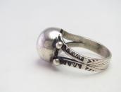 Antique "Navajo Pearl" Face Silver Tourist Ring  c.1935～