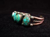 Vintage Silver Row Cuff w/Morenci Turquoise c.1960