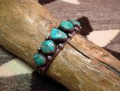 Vintage Silver Row Cuff w/Morenci Turquoise c.1960