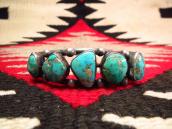 Vintage Silver Row Cuff w/Morenci Turquoise c.1960