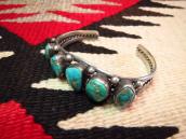 Vintage Silver Row Cuff w/Morenci Turquoise c.1960
