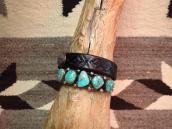 Vintage Silver Row Cuff w/Morenci Turquoise c.1960