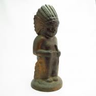 Antique Cast Metal 【Indian Boy】 Coin Bank   c.1920