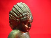 Antique Cast Metal 【Indian Boy】 Coin Bank   c.1920