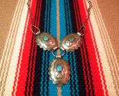 Antique Concho Necklace w/Turquoise  c.1930