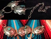 Antique Concho Necklace w/Turquoise  c.1930