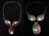 Antique Concho Necklace w/Turquoise  c.1930