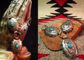 Antique Concho Necklace w/Turquoise  c.1930