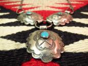 Antique Concho Necklace w/Turquoise  c.1930