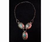 Antique Concho Necklace w/Turquoise  c.1930