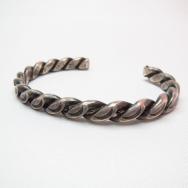 Vintage Stamped Twisted Silver Wire Cuff  c.1950