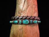 Vintage Stamped Twisted Silver Wire Cuff  c.1950