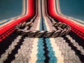 Vintage Stamped Twisted Silver Wire Cuff  c.1950