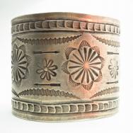 Antique Stamped IngotSilver Extra Wide Cuff Bracelet c.1910～