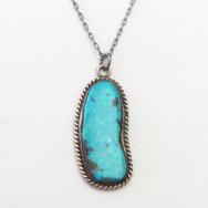 Vintage Navajo Kingman Turquoise Fob Necklace  c.1965～