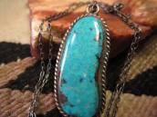 Vintage Navajo Kingman Turquoise Fob Necklace  c.1965～