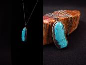 Vintage Navajo Kingman Turquoise Fob Necklace  c.1965～