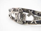 Antique Thunderbird & Horses Applique Silver Cuff c.1930