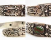 Antique Arrow Patched Silver Cuff Bracelet w/TQ  c.1930～