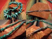 Vintage Single Strand Turquoise Heishi Necklace  c.1960～