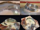 Vintage 【BELL】Stamped Silver Cuff w/Mother of Pearl c.1950～