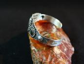 Vintage 【BELL】Stamped Silver Cuff w/Mother of Pearl c.1950～