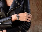 Vintage 【BELL】Stamped Silver Cuff w/Mother of Pearl c.1950～