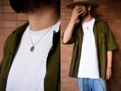 Vtg Zuni Star & Moon Turquoise Inlay Fob Necklace  c.1950～