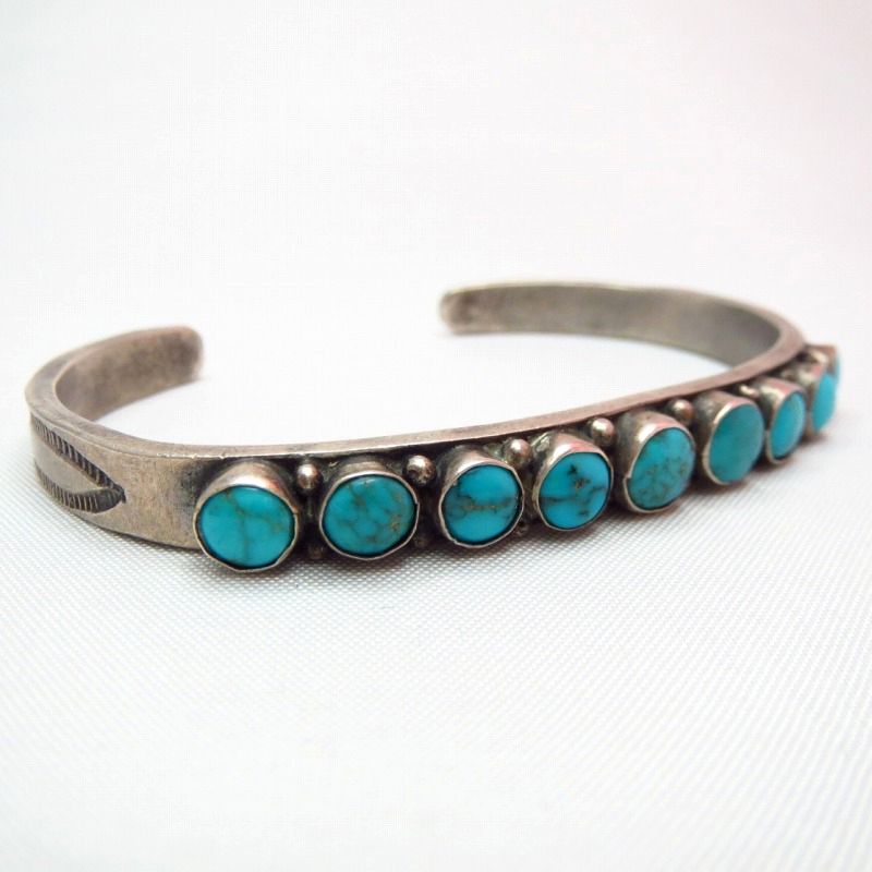 Antique Zuni Ingot Silver Cuff w/Great TQ  c.1940