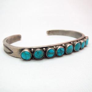 Antique Zuni Ingot Silver Cuff w/Great TQ  c.1940