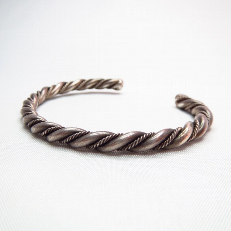 Vintage Twisted Silver Wire Cuff Small  c.1950