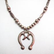 Vintage Silver Bead Necklace with Cast Naja  c.1950～