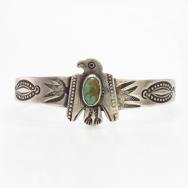 Atq Navajo『ON BOOK』T-bird Applique Ingot Silver Cuff c.1920～