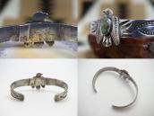 Atq Navajo『ON BOOK』T-bird Applique Ingot Silver Cuff c.1920～
