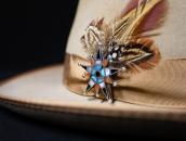 Vintage Zuni Multi-Stone Inlay Burst Star Pin Brooch c.1950～