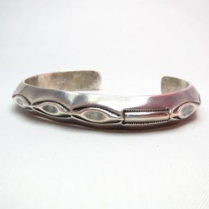 Vintage Engraving & Stamp TriangleWire Cuff c.1970