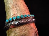 Vintage Engraving & Stamp TriangleWire Cuff c.1970