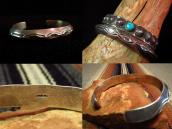 Vintage Engraving & Stamp TriangleWire Cuff c.1970