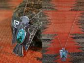 Vtg 【BELL】 T-bird Shape Top w/Gem Turquoise Necklace c.1940～